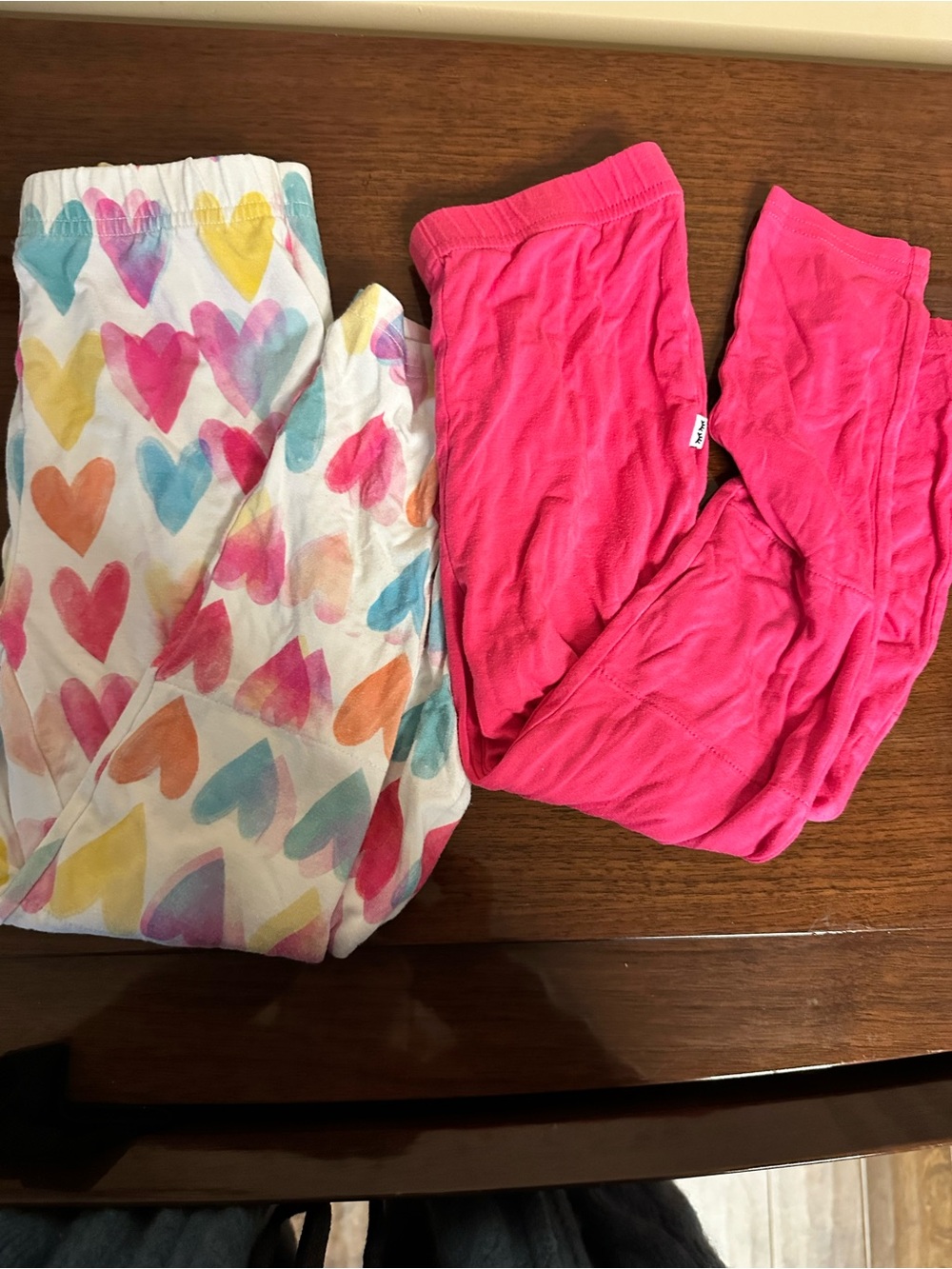 Little Sleepies Pink & Multicolor Heart Leggings - Twin Set